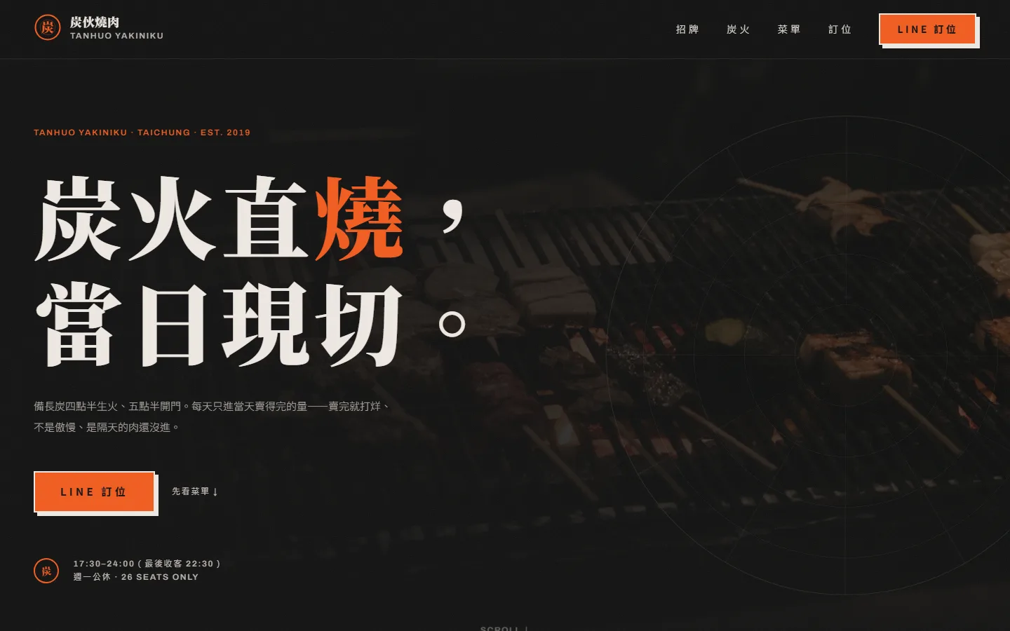 tanhuo 版型的桌機版畫面（燒肉）